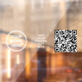 Business Logo QR Code White Lettering Horizontal Fensteraufkleber (Blatt 2)