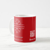 Business-Logo QR Red Christmas Chic Snowflake Coff Kaffeetasse (Vorderseite Links)