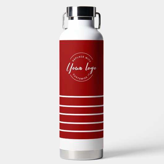 Business-Logo QR-Website Red White Holiday Trinkflasche (Vorderseite)