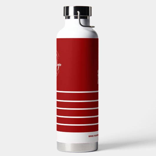 Business-Logo QR-Website Red White Holiday Trinkflasche (links)