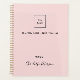 Business Logo rot pinkfarben, elegantes Monogramm  Planer