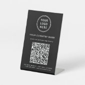 Business Logo Scan Me Create Your QR Code Sockelschild (Vorderseite)