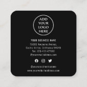 Business-Logo Schwarz-weiß Moderne QR-Loyalität Rabattkarte (Rückseite)