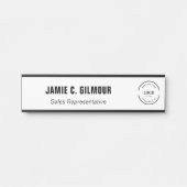 Business logo Simple Black White Custom Employee Türschild (Vorderseite )