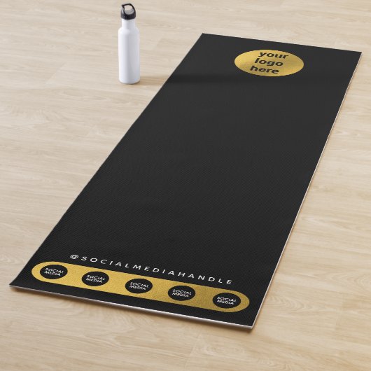 Business Logo Social Media Black Gold Yoga Studio Yogamatte (Beispiel)