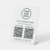 Business Logo Social Media Create 2 QR Codes Sockelschild (Vorderseite)