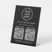 Business Logo Social Media Create 2 QR Codes Sockelschild (Vorderseite)