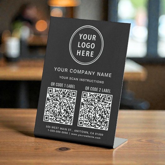 Business Logo Social Media Create 2 QR Codes Sockelschild