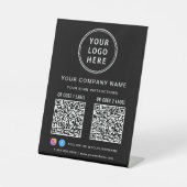 Business Logo Social Media Create 2 QR Codes Sockelschild (Vorderseite)