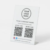 Business Logo Social Media Create 2 QR Codes Sockelschild (Vorderseite)