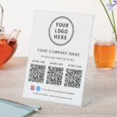 Business Logo Social Media Create 3 QR Codes Sockelschild (In Situ)