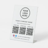 Business Logo Social Media Create 3 QR Codes Sockelschild (Vorderseite)