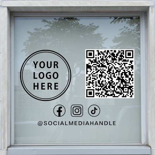 Business Logo Social Media Create Your QR Code Fensteraufkleber