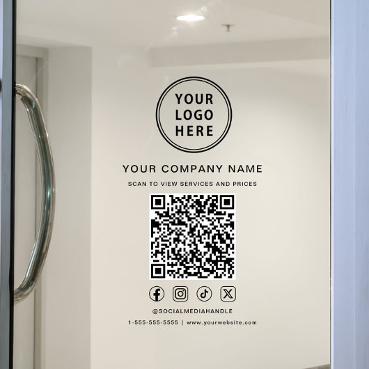 Business Logo Social Media Create Your QR Code Fensteraufkleber