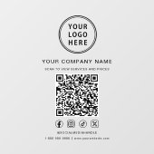 Business Logo Social Media Create Your QR Code Fensteraufkleber (Blatt)
