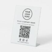 Business Logo Social Media Create Your QR Code Sockelschild (Vorderseite)