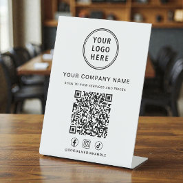Business Logo Social Media Create Your QR Code Sockelschild