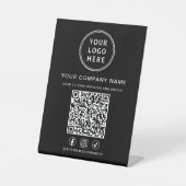 Business Logo Social Media Create Your QR Code Sockelschild (Vorderseite)