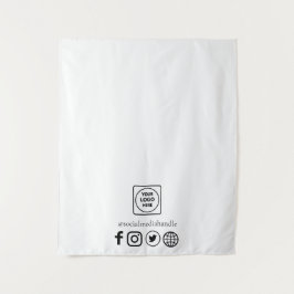 Business Logo Social Media Promotional Display Wandteppich