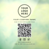 Business Logo Social Media QR Code Fensteraufkleber (Blatt 3)