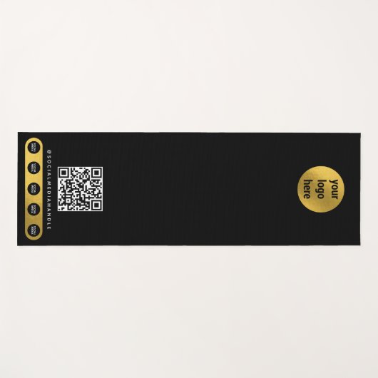 Business Logo Social Media QR Code Yoga Studio Yogamatte (Vorderseite (Horizontal))