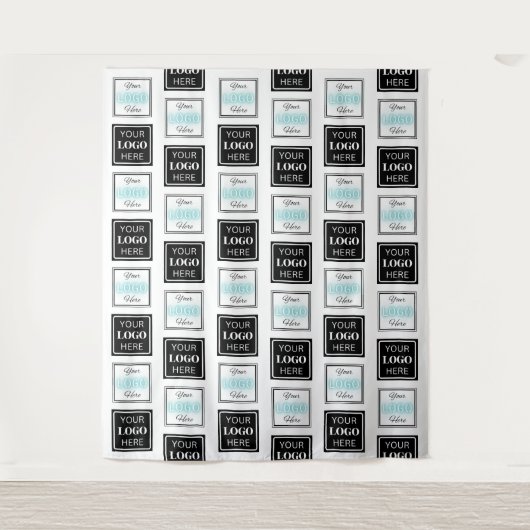 Business Logo Step Repeat Minimalist Backdrop Wandteppich (Vorderseite)