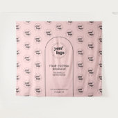 Business Logo Step Repeat Pink & Black Backdrop Wandteppich (Vorderseite (Horizontal))