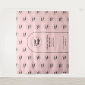 Business Logo Step Repeat Pink & Black Backdrop Wandteppich (Vorderseite)