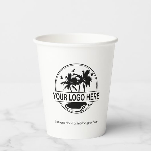 Business-Logo Stilvoll modern Beruflich Pappbecher (Rückseite)