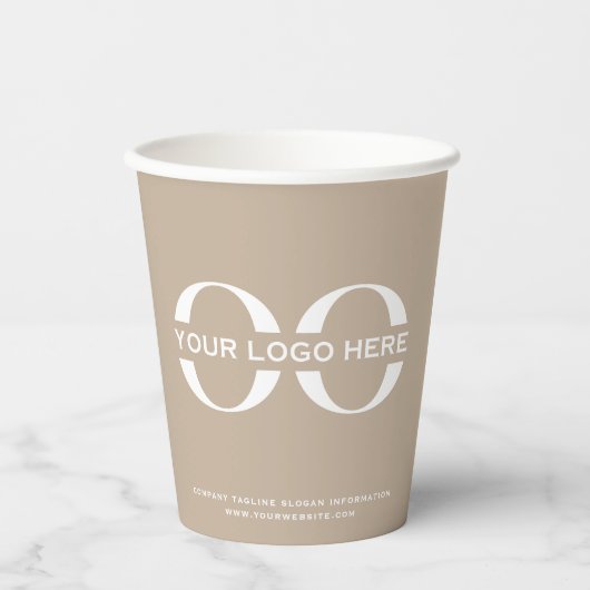 Business-Logo Stilvoll modern Beruflich Pappbecher (Vorderseite)