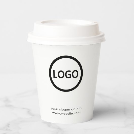 Business-Logo Stilvoll Moderner Beruflicher Kaffee Pappbecher (Vorderseite)
