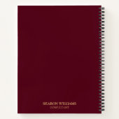 Business-Logo Stilvolle Burgundy Monogram Initial Notizblock (Rückseite)