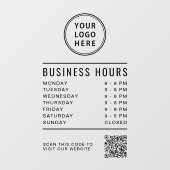 Business Logo Store Hours Create Your QR Code Fensteraufkleber (Blatt)