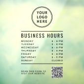 Business Logo Store Hours Create Your QR Code Fensteraufkleber (Blatt 3)
