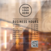 Business Logo Store Hours Create Your QR Code Fensteraufkleber (Blatt 2)