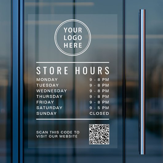 Business Logo Store Hours Create Your QR Code Fensteraufkleber
