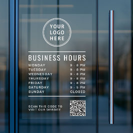 Business Logo Store Hours Create Your QR Code Fensteraufkleber