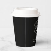 Business Logo Stylish Black Modern Professional Pappbecher (Rechts)
