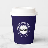 Business LOGO Stylish Blue Modern Beruflich Pappbecher (Vorderseite)