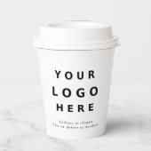 Business Logo Stylish Modern Professional White Pappbecher (Rückseite)