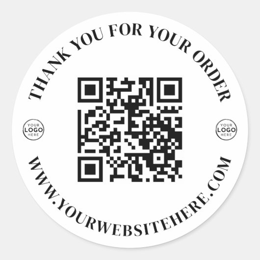 Business Logo Thank You Runder Aufkleber (Vorderseite)