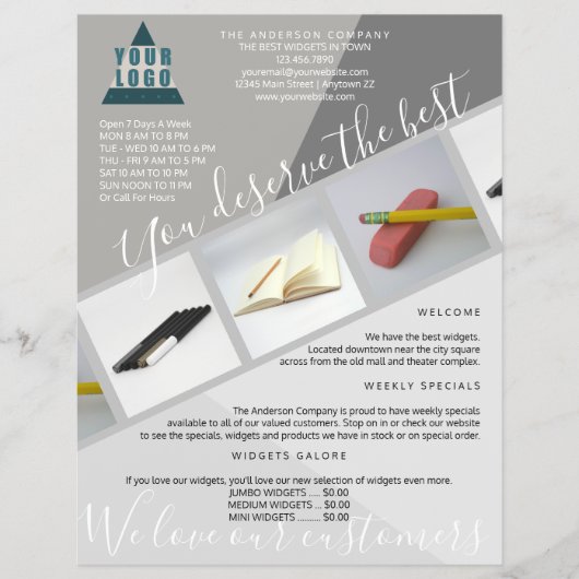 Business-Logo Trendy Modern Geometric 3 Foto Flyer (Vorne)