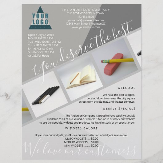 Business-Logo Trendy Modern Geometric 3 Foto Flyer (Vorne)