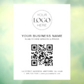 Business-Logo und QR-Code Modern einfach Fensteraufkleber (Blatt 3)
