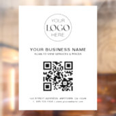 Business-Logo und QR-Code Modern einfach Fensteraufkleber (Blatt 2)