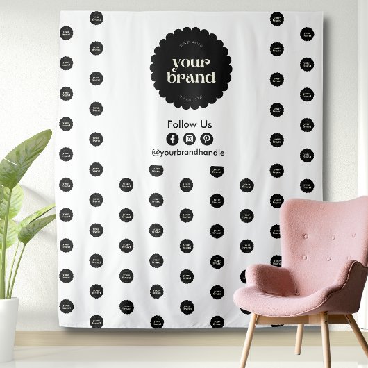 Business-Logo-Veranstaltung - Schritt und Wiederho Wandteppich