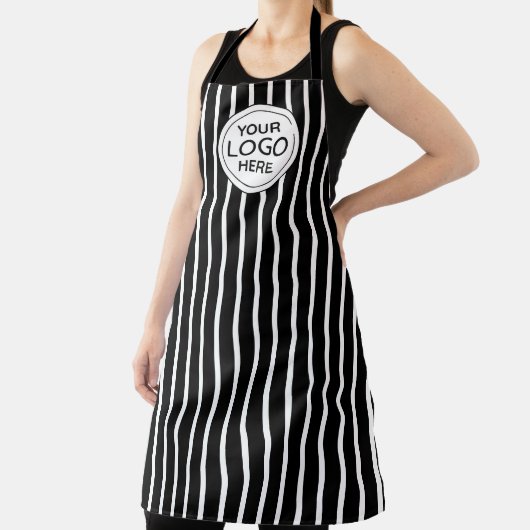 Business Logo Vertical White Stripes Schürze (InSitu)