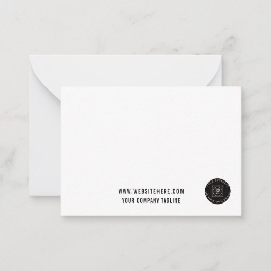 Business Logo Website Employee Note Card Mitteilungskarte (Vorderseite)