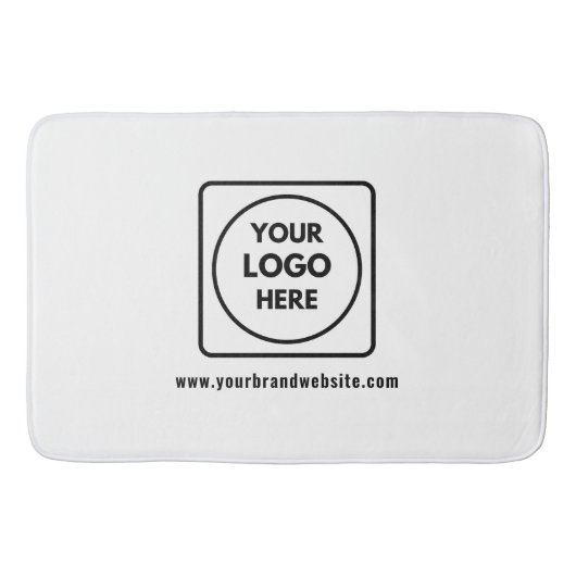 Business Logo & Website Name Branding Bath Mat Badematte (Vorderseite)