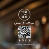 Business Logo White Lettering Create Your QR Code Fensteraufkleber